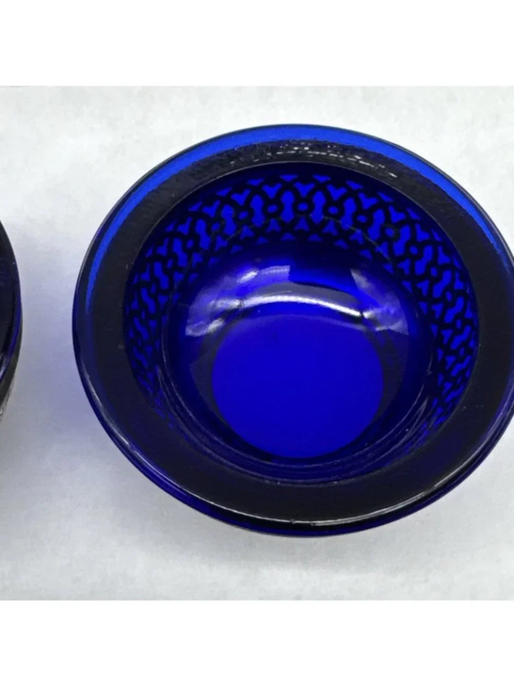 Set of 2 Antique Webster Sterling Silver Cobalt Open Salt Cellars American 2”